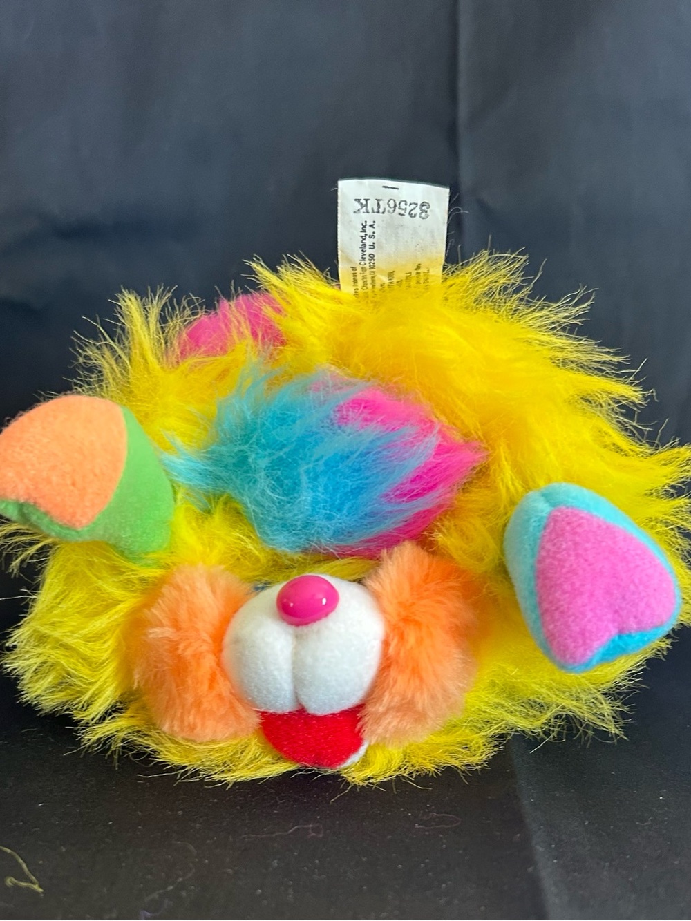 VTG 1986 Popples Puffling Plush Yellow Pink – Near Mint Crisp Tag Mattel TCFC